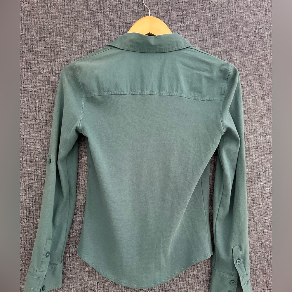 Rafaella Teal Button-Down 100 Percent Cotton Shirt Size Small - Picture 4 of 11